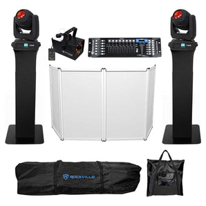 (2) Chauvet DJ Intimidator Beam 140SR Moving Heads+Stands+Facade+Fogger w/LED's