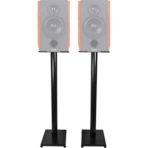 Black 37” Steel Bookshelf Speaker Stands For Edifier R2000DB Bookshelf Speakers
