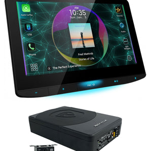 JVC KW-Z1000W 10.1" HD Car Monitor Wireless Carplay Receiver+Under-Seat Sub