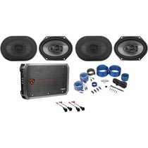 6x8" Speaker Replacement +4-Ch Amp For 1999-04 Ford F-250/350/450/550