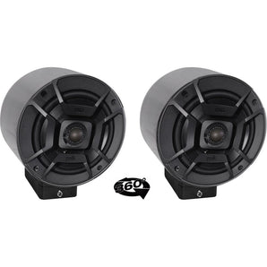 (2) Polk Audio 5.25" 360° Swivel Black Aluminum Surface Mount Boat Speakers