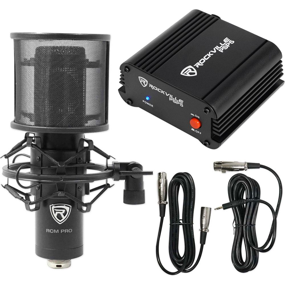 RCM PRO Microphone + PSP5 Phantom Power Supply Bundle