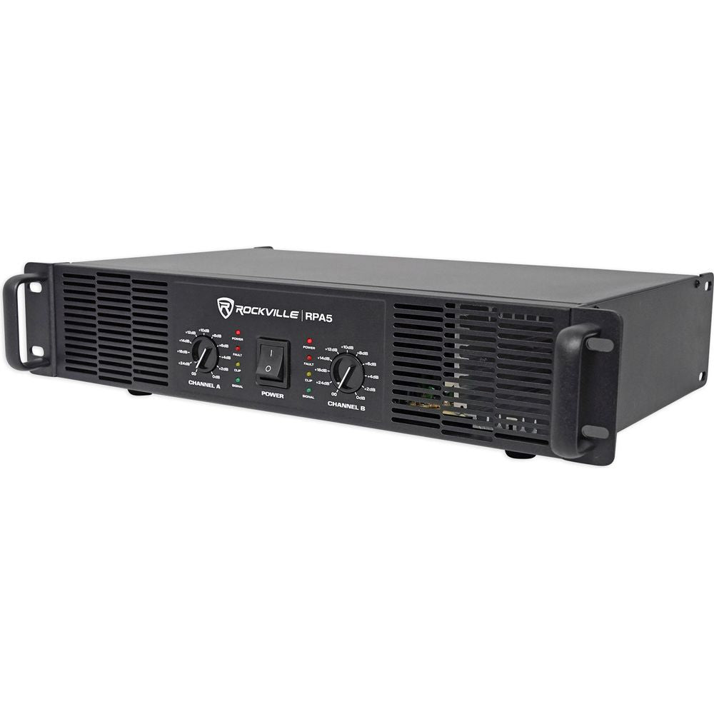 (2) SPG88 8" 800W 8 Ohm PA Speakers ABS Cabinet+RPA5 1000W Amplifier