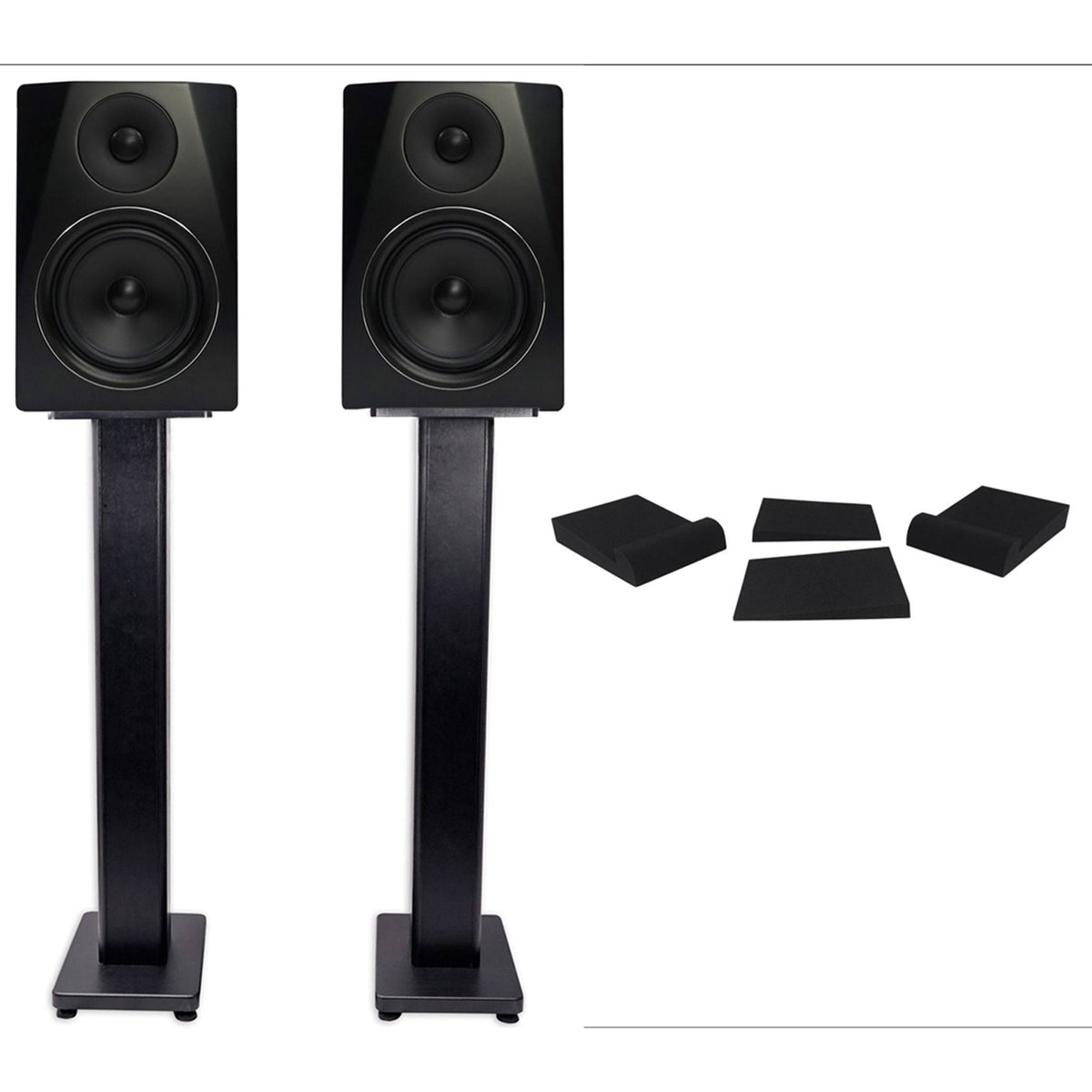 Pair APM6B 6.5" 350W Powered USB Studio Monitors + Stands + Pads