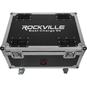 Rockville BEST CHARGE 60 Charging Travel Road Case For (6) BEST PAR 60 Lights