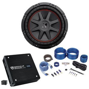 Kicker 43CVR102 COMPVR 10" 700 Watt Car Subwoofer Sub+Mono Amplifier+Amp Kit