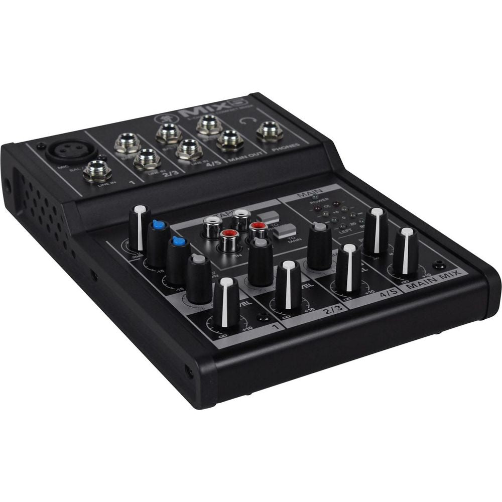 Mix5 Compact 5-Channel PA Mixer+(3) Microphones+(3) XLR Cables