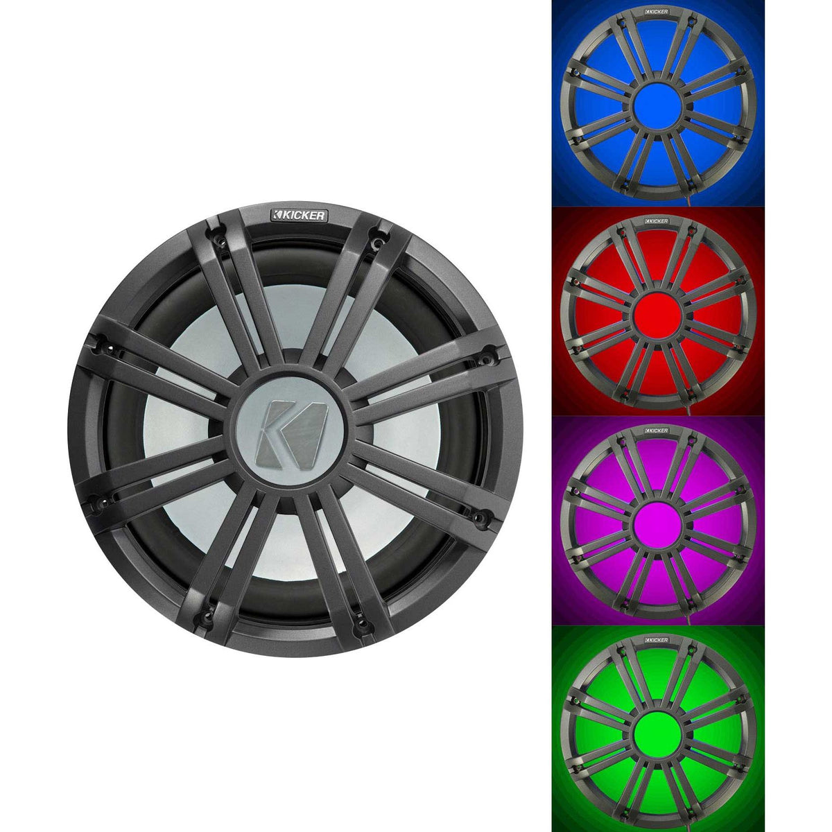 45KMF122 12" Free-Air Marine Subwoofer with 45KMG12C Charcoal LED Grille