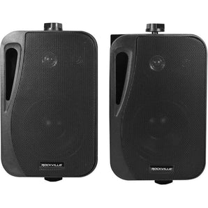 (2) Rockville HP4S-8 BK Black 4" Outdoor/Indoor 8-Ohm Wall Mount Home Speakers
