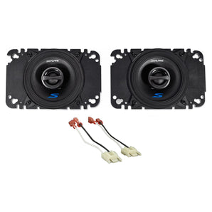 Alpine 140w Front Factory Speaker Replacement Kit For 1987-1995 Jeep Wrangler YJ