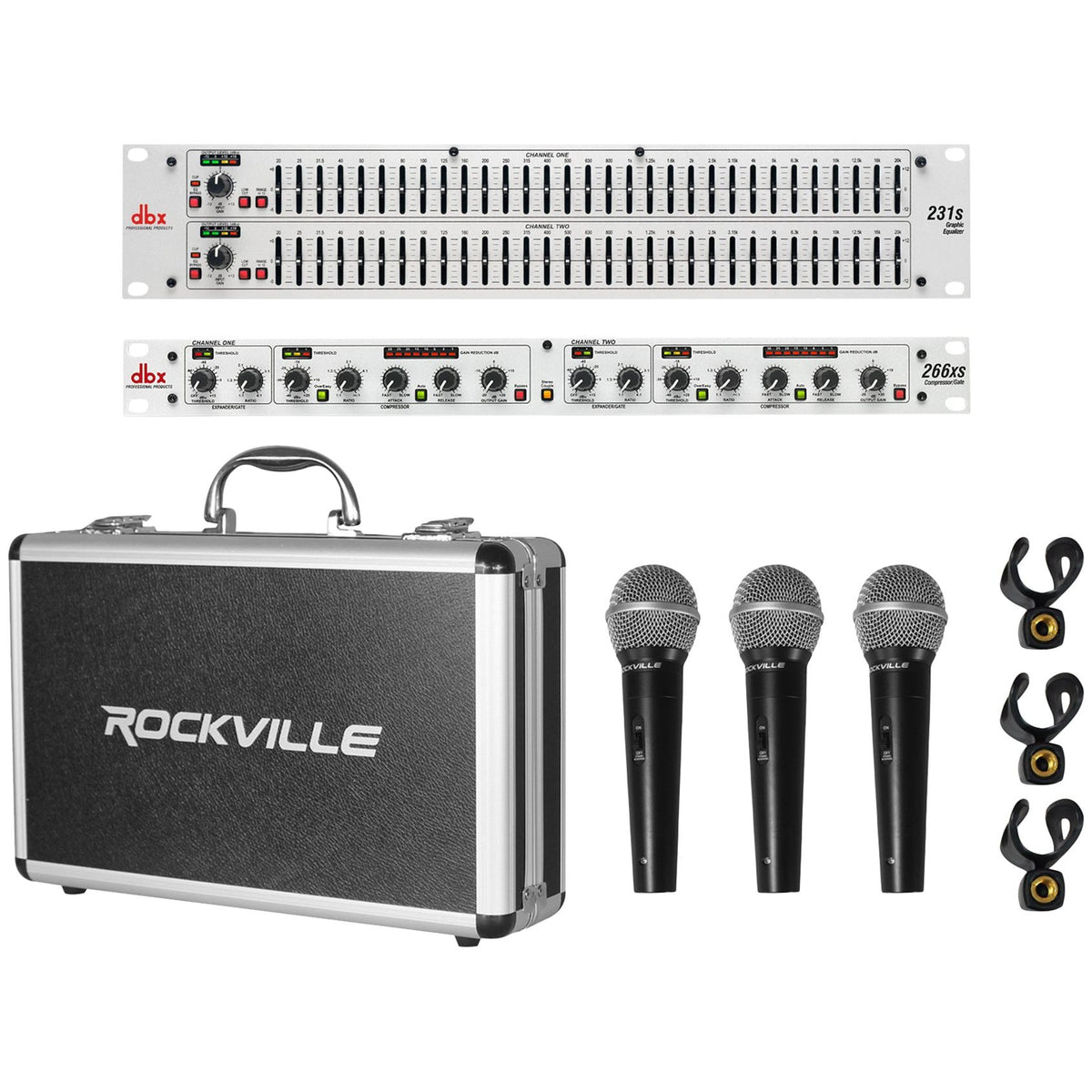 231S Graphic Equalizer, 266XS Compressor & 3-Mic Bundle