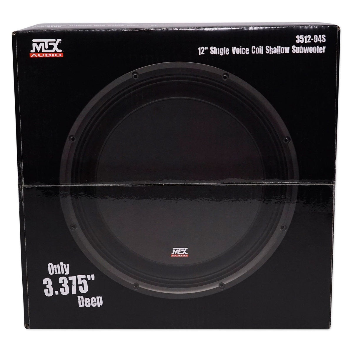 MTX 3512-04S 12" 600 Watt Shallow Mount Car Audio Subwoofer Slim Sub SVC 4-ohm