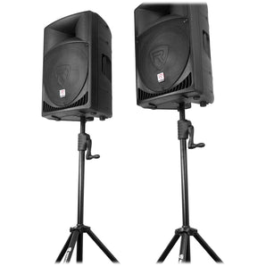 (2) Mackie C300Z 12" Passive 2-Way PA DJ Speakers+(2) Crank-Up Speaker Stands