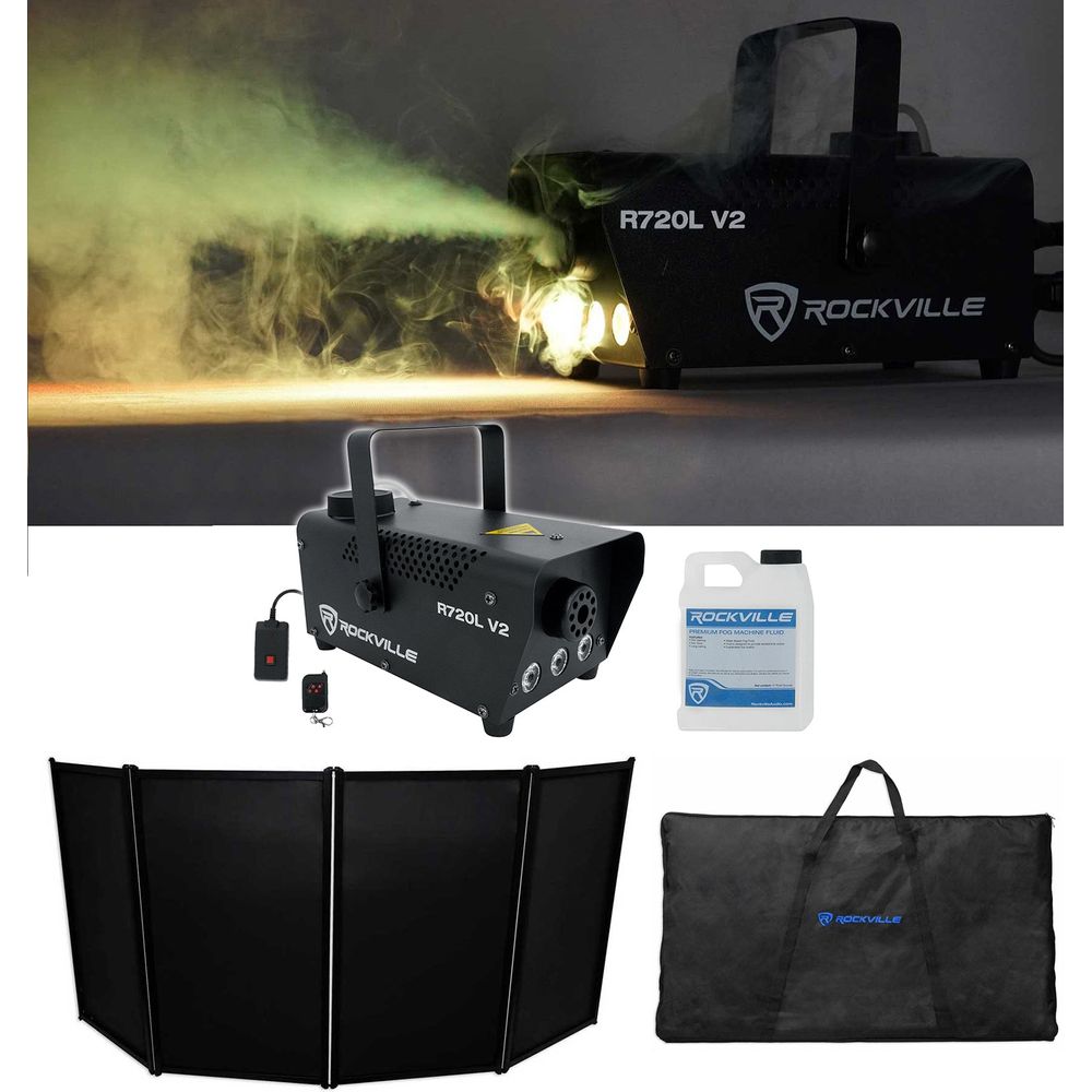 RFAAB DJ Event Facade Booth + R720L LED Fog Machine + RFJG Gallon Fog Fluid