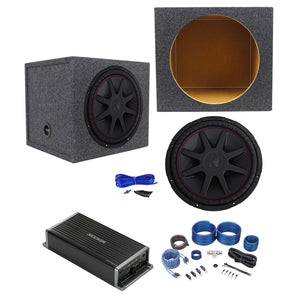 Kicker 43CVR152 COMPVR 15" 1000w Car Subwoofer+Mono Smart Sub Amplifier+Box