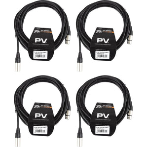 4 New Peavey PV 20' XLR Female to Male Low Z Mic Cables-100 % Copper/Top Quality