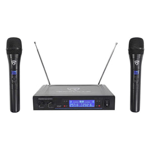 Rockville RWM1203VH VHF Wireless (2) HandHeld Microphones for Church Sound Systems