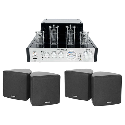 BluTube Tube Amplifier + (4) 3.5" Black Wall Speakers