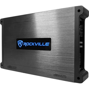 Rockville Bluetooth Receiver+(2) Dual 6.5" Black Marine Wakeboard Speakers+Amp