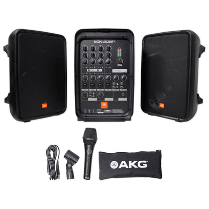 JBL EON208P Portable PA System / Pair 8" Speakers+Powered 8 Chan Mixer/Bluetooth