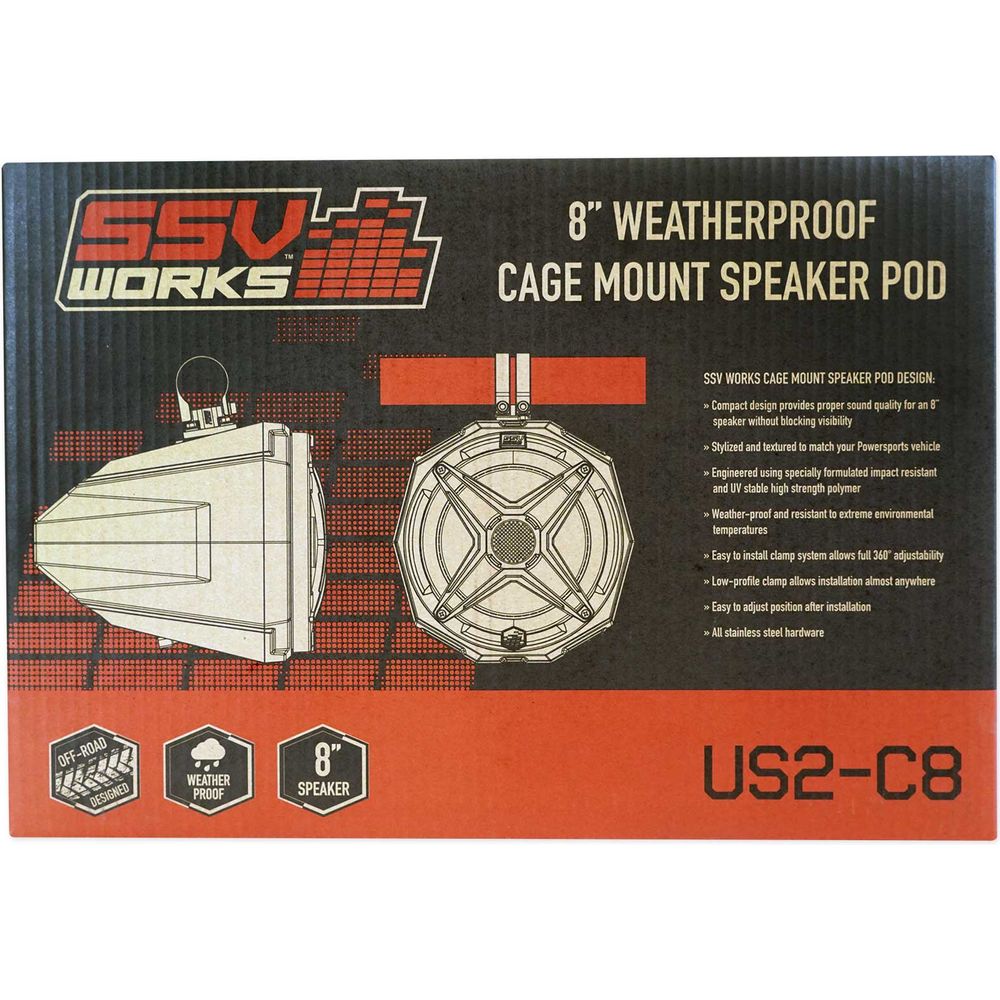8" Speaker Swivel Cage Pods w/ 1.75" Clamps