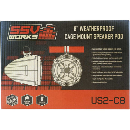 8" Speaker Swivel Cage Pods w/ 1.75" Clamps