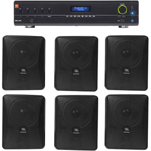 JBL VMA1240 Commercial/Restaurant 240W 70v Amplifier+(6) JBL Black Wall Speakers