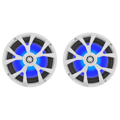 RKL80MW LED White 6-Pack + DBM65 Marine Amplifier Bundle