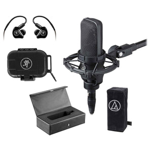 Audio Technica AT4033A Condenser Microphone Bundle with Shockmount & Mackie Bluetooth Monitors