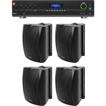 VMA160 Amplifier + 4 6.5" Black Indoor/Outdoor Speakers