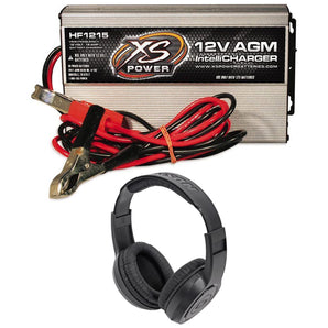 XS Power HF1215 High-Freq AGM Battery Intelli Charger D375 D680 S925+Headphones