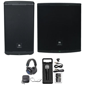 JBL EON712 12" DJ PA Speaker w/Bluetooth+EON718S 18" Subwoofer+Mic+Headphones