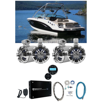WB65 Stainless 6.5" Wakeboard Speakers 2-Pack + RGHR2 Receiver Bundle