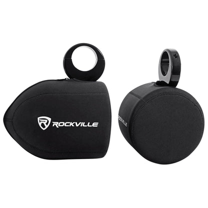 MAC80B 7.7" Black Aluminum Wakeboard Tower Speaker Pods+Covers