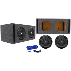 (2) KICKER 43C124 Comp 12" 600 Watt Car Subwoofers+Vented Sub Box Enclosure