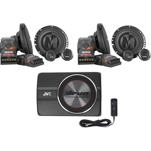 2) Pairs Memphis Audio PRX60C 6.5" 100 Watt Component Car Speakers+JVC Subwoofer