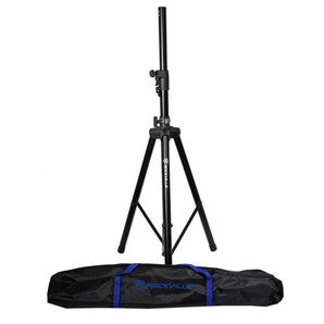 4 Rockville DJ PA Tripod Speaker Stands+Bags, Hydraulic Air Auto Lift RVSS4AB