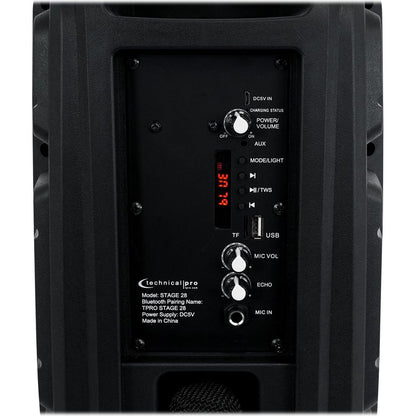 2) Technical Pro Dual 8" Wireless Rechargeable Backyard DJ Party Speakers + Mics