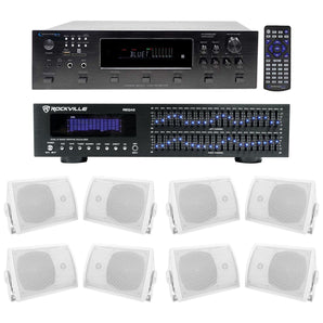 Technical Pro 6000w 6) Zone Home Theater Bluetooth Receiver+8) 5.25" Speakers+EQ