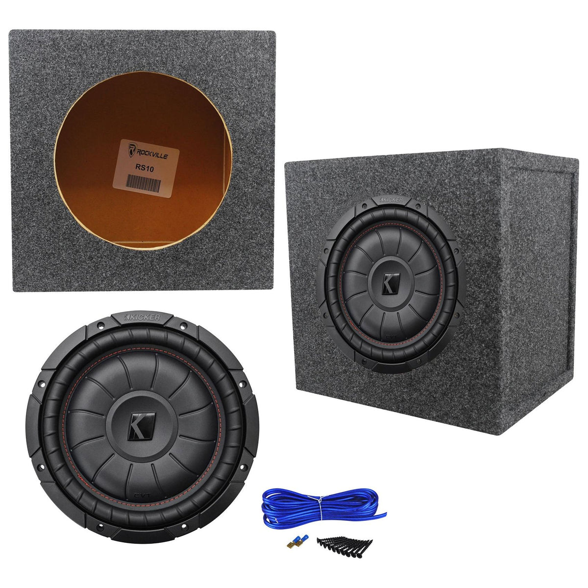 43CVT102 CompVT 10" Subwoofer with RS10 Sealed Enclosure & Install Kit