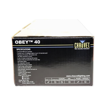 Chauvet DJ OBEY40 Universal DMX-512 Light Controller With 192 Channels and Midi