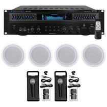 1500 Watt Home Karaoke Machine System + (4) 8" Ceiling Speakers