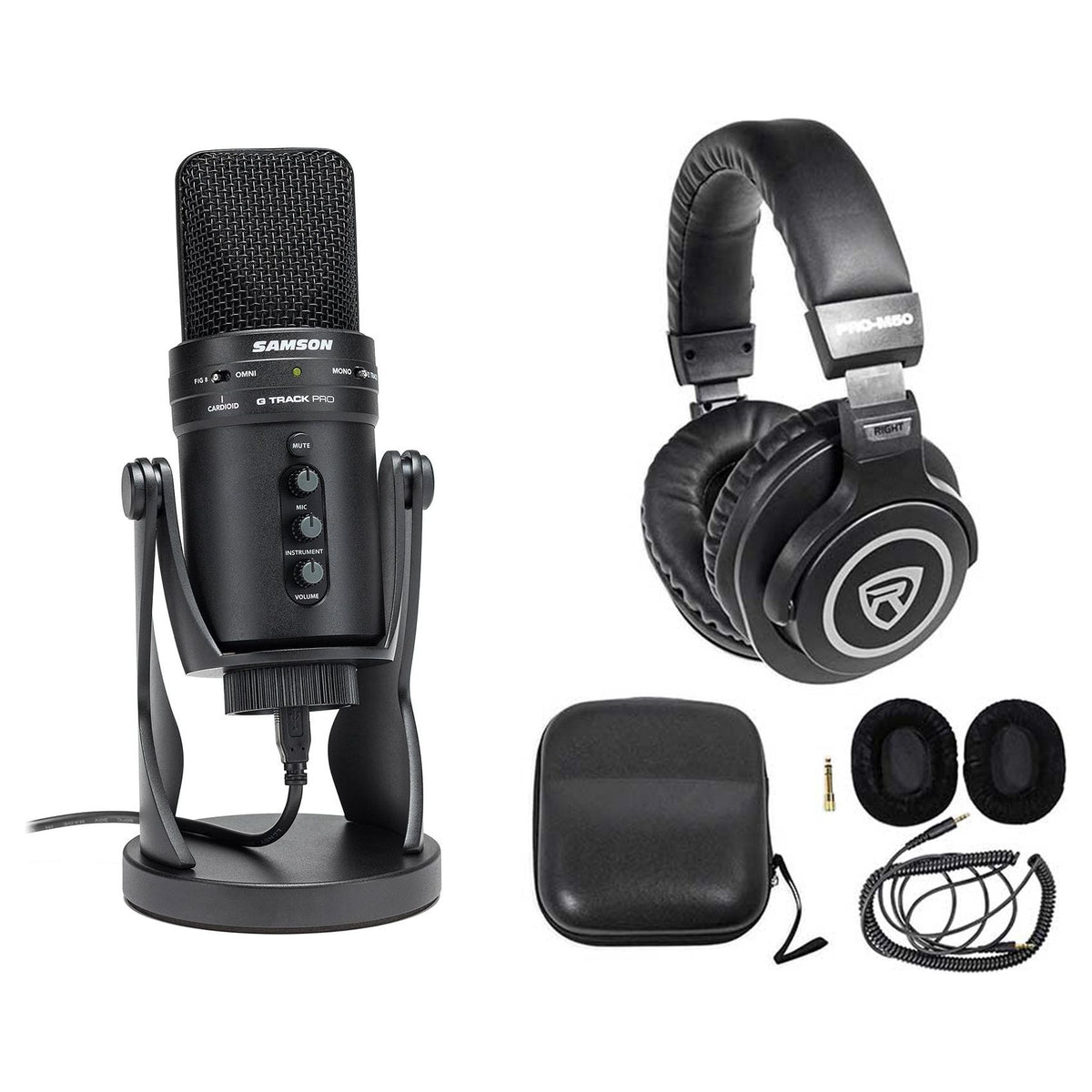 G-Track Pro Studio USB Podcast Microphone with Interface and Headphones