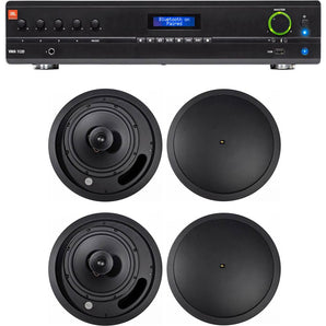 JBL VMA1120 120W 70v Amplifier+(4) JBL Black 8" Ceiling Speakers For Restaurant