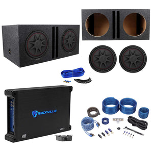 2) Kicker 43CVR122 COMPVR 1600W 12" Subwoofers+Vented Box+Mono Amplifier+Amp Kit