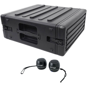 SKB 1SKB-R4 4U Rear Rail Roto Molded Rack Case 1SKBR4+Bluetooth Speakers