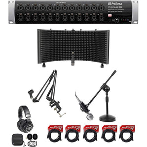 PRESONUS Studiolive 32R Digital Rack Mixer+Mic+Headphones+Boom+Shield+Stand