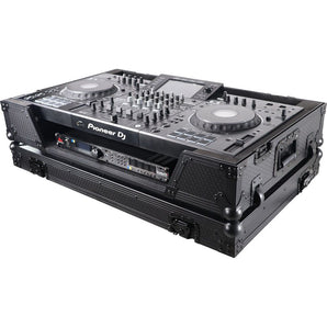 ProX XS-XDJXZ WBL Black Case Fits Pioneer XDJ-XZ Wheels Gold Frame 1U Rack Rails