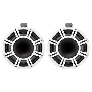 Pair Kicker KMTC11 HLCD 11" 600w White Wakeboard Tower Speakers w/Horns 44KMTC114W