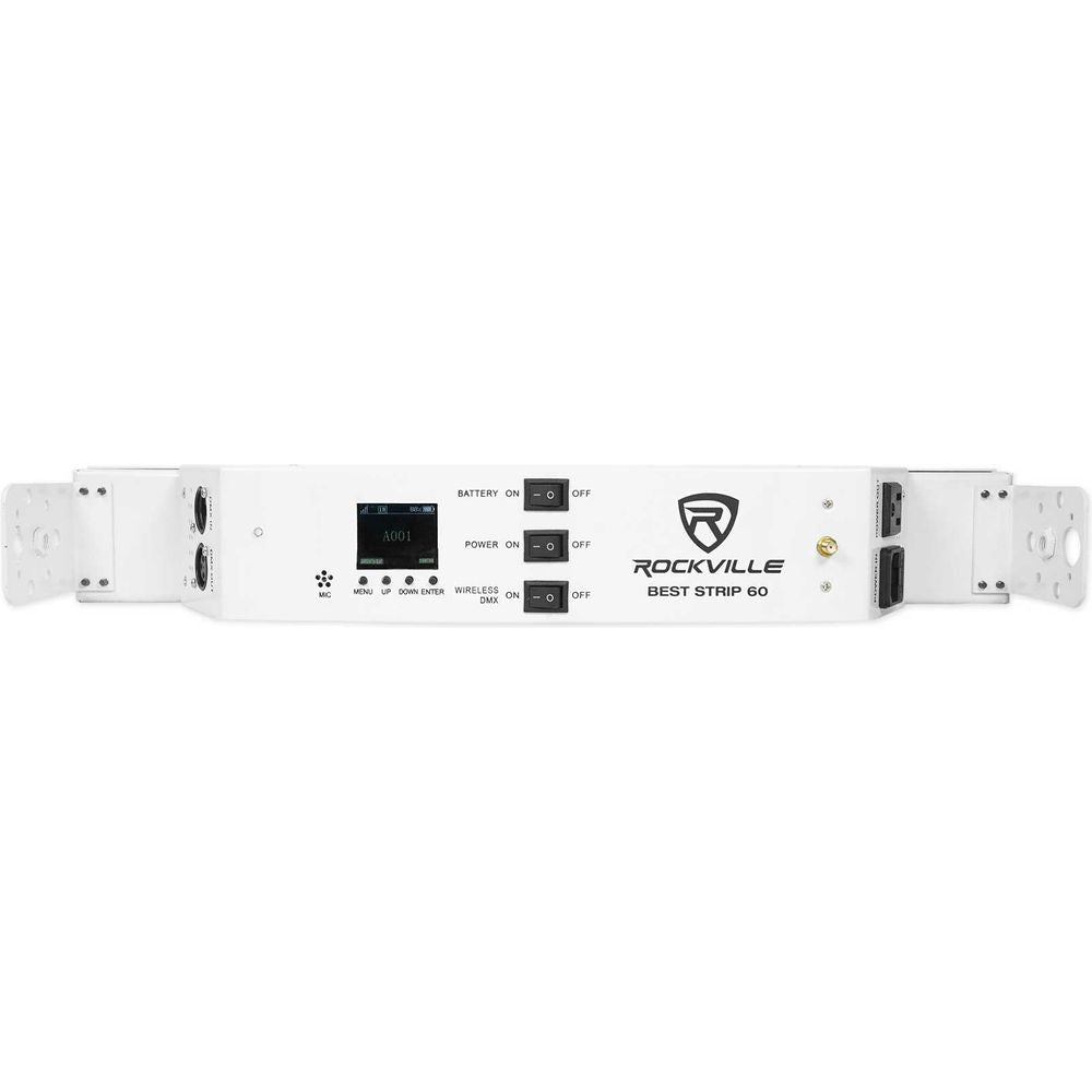 (6) Rockville BEST PAR+STRIP+WEDGE White Wireless DMX Battery Lights+Controller